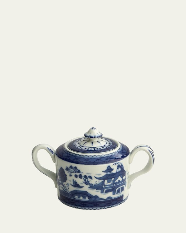Blue Canton Sugar Bowl